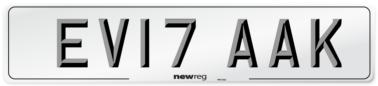 EV17 AAK Number Plate from New Reg